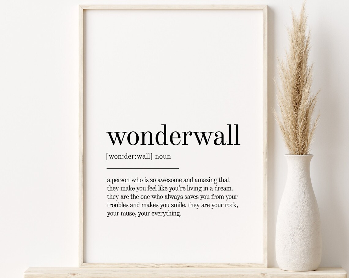 Wonderwall Definition Minimalist Quote Art Print - Image 5