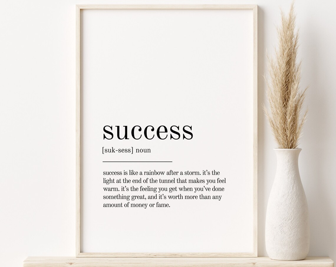 Success Definition Quote, Minimalist Poster Print