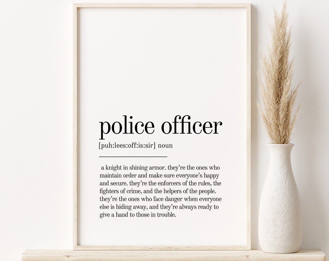Police Officer Definition Personalized Wall Art Print