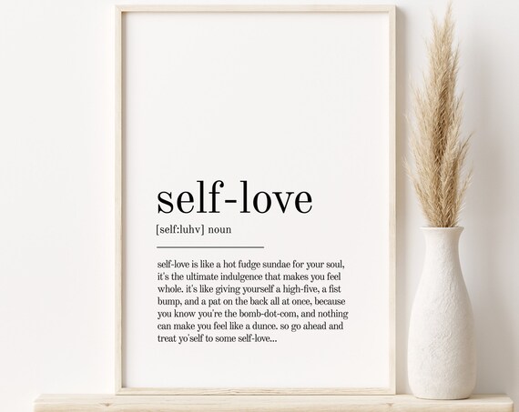 Self-Love Dictionary Definition Minimalist Typography Gift Poster