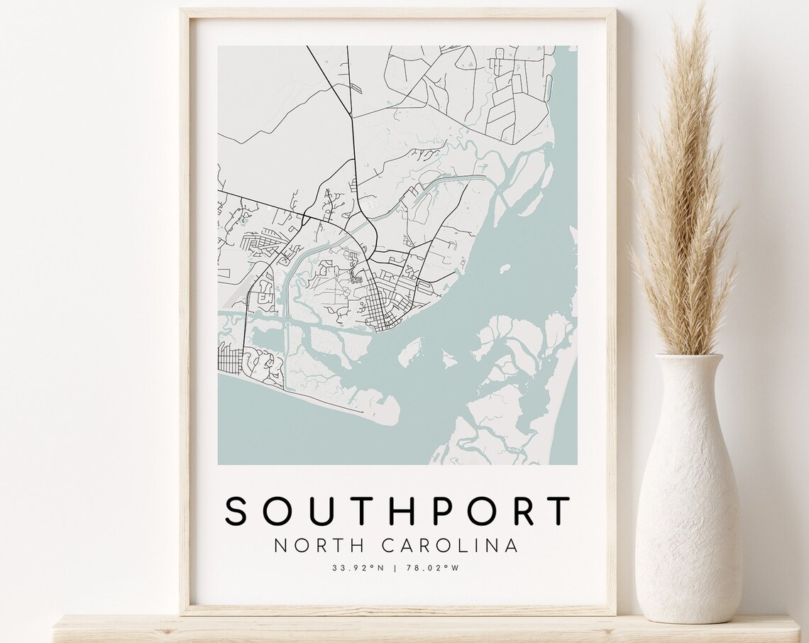Southport North Carolina City Map Art Print