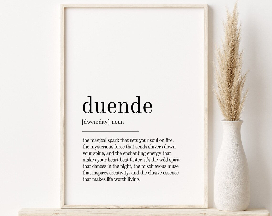 Duende Definition Minimalist Modern Art Print
