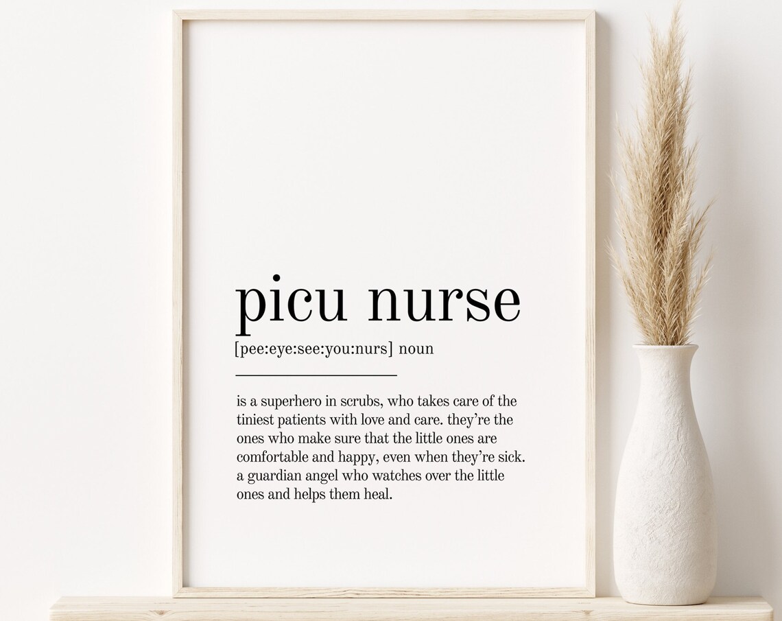 PICU Nurse Definition Art Print, Gift for Her