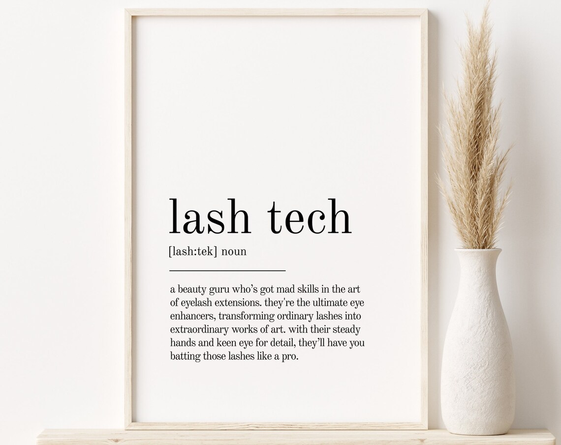 Lash Tech Definition Minimalist Quote Art Print