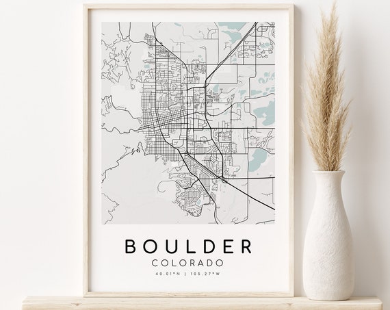 Boulder Colorado City Map Minimalist Art Print