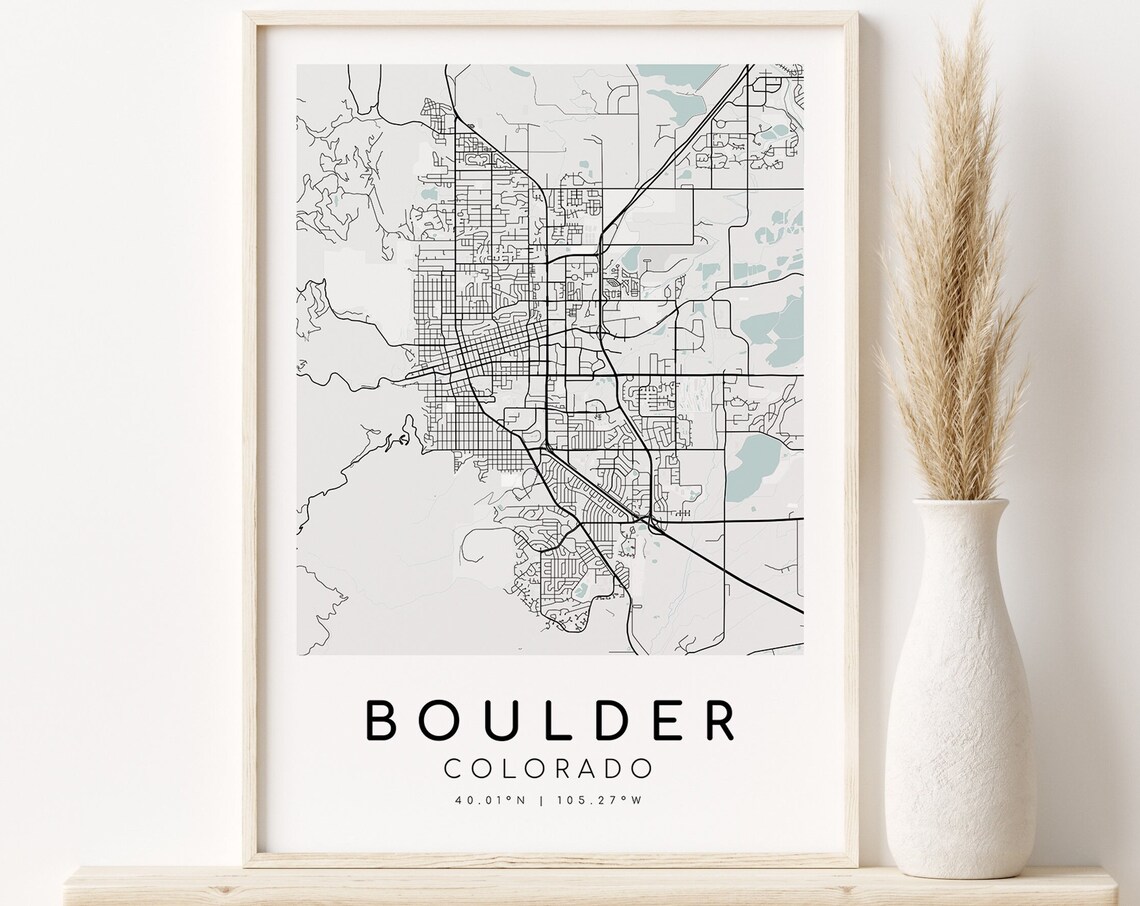 Boulder Colorado City Map Minimalist Art Print