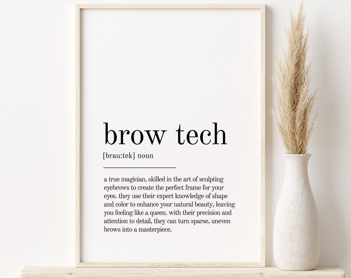 Brow Tech Definition Minimalist Eyebrow Artist Salon Decor Poster