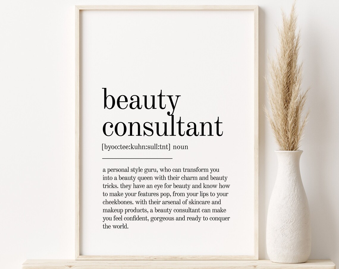 Beauty Consultant Definition Minimalist Salon Appreciation Poster