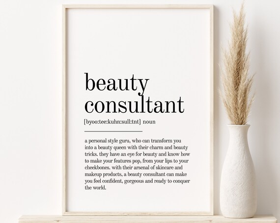 Beauty Consultant Definition Minimalist Salon Appreciation Poster