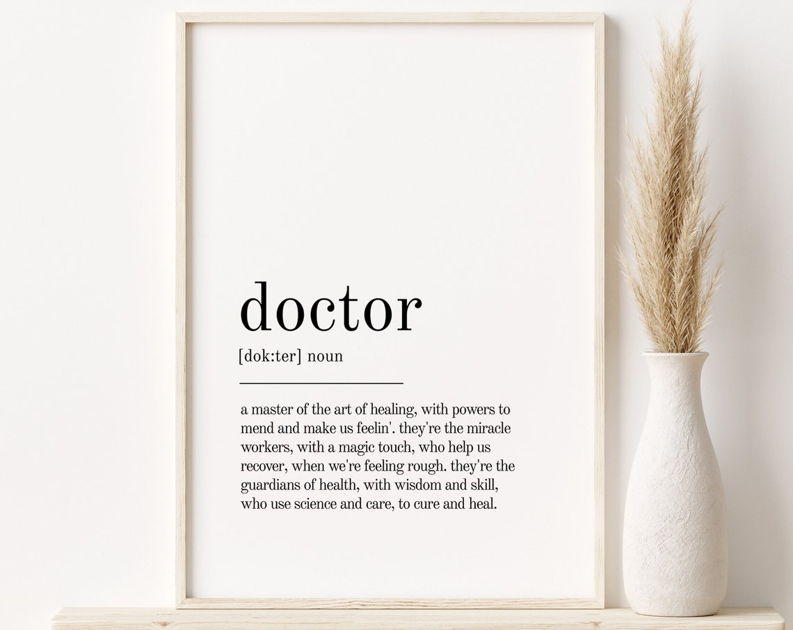 Doctor Definition Print Wall Art Prints Quote Minimalist Modern Print Art Personalized Gift Doctor Art