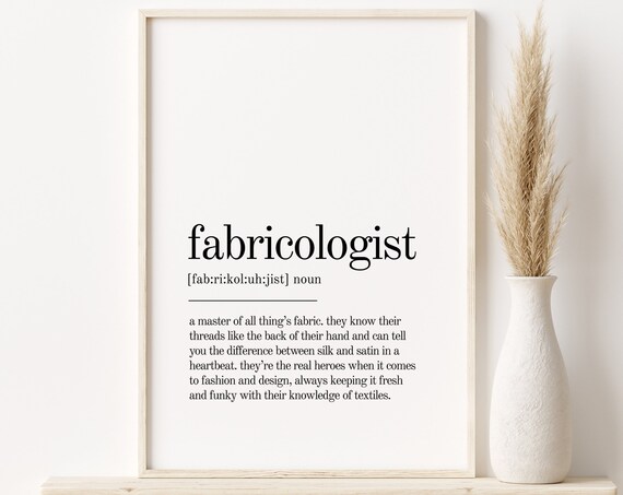 Fabricologist Dictionary Definition Sewing Craft Lover Gift Poster