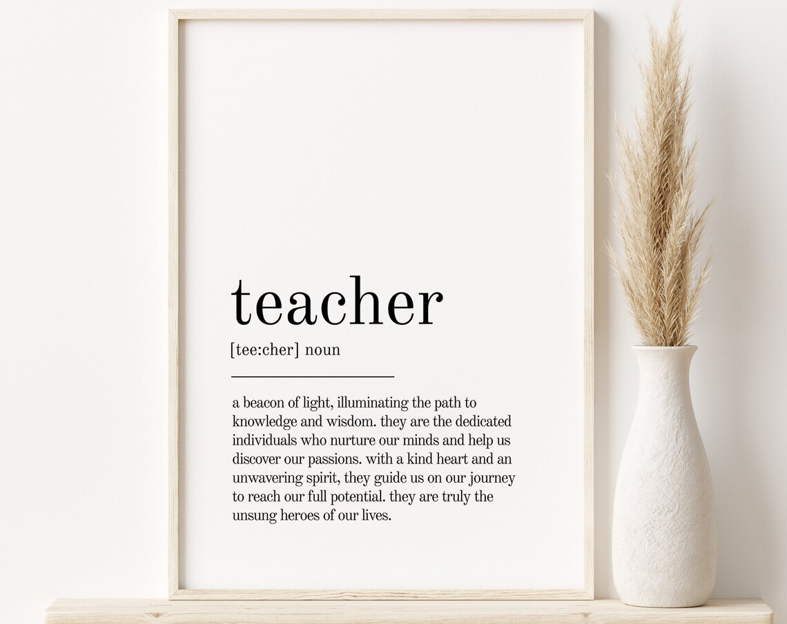 Teacher Definition Personalized Gift Art Print