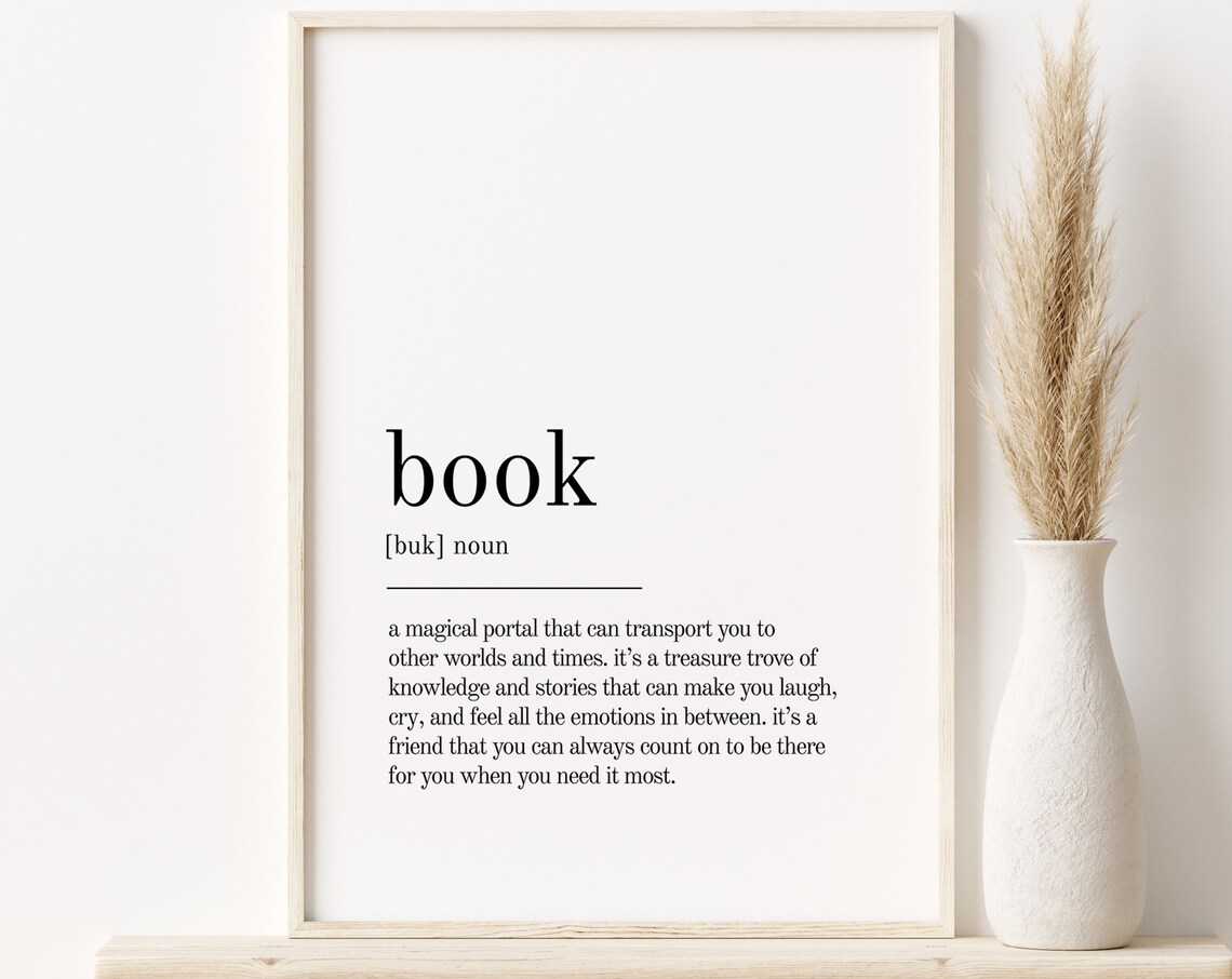 Book Definition Self Love Minimalist Art Print