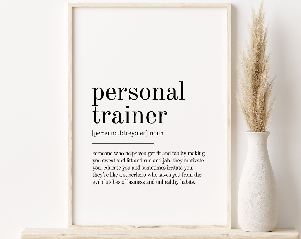Personal Trainer Definition Print, Office Quote Poster