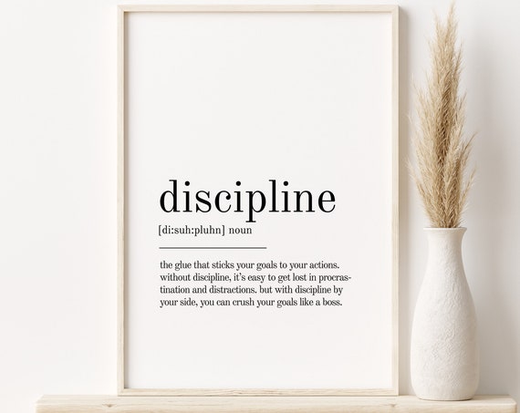 Discipline Definition Personalized Art Print