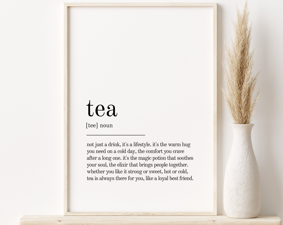 Tea Definition Print, Minimalist Funny Poster