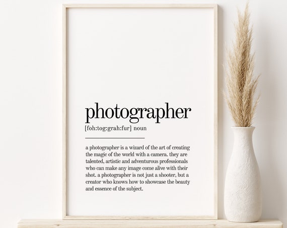 Photographer Definition Quote Print, Minimalist Poster