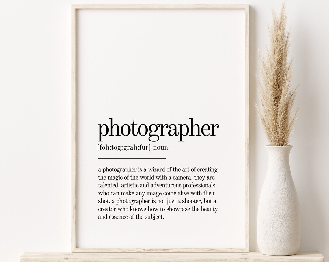 Photographer Definition Quote Print, Minimalist Poster