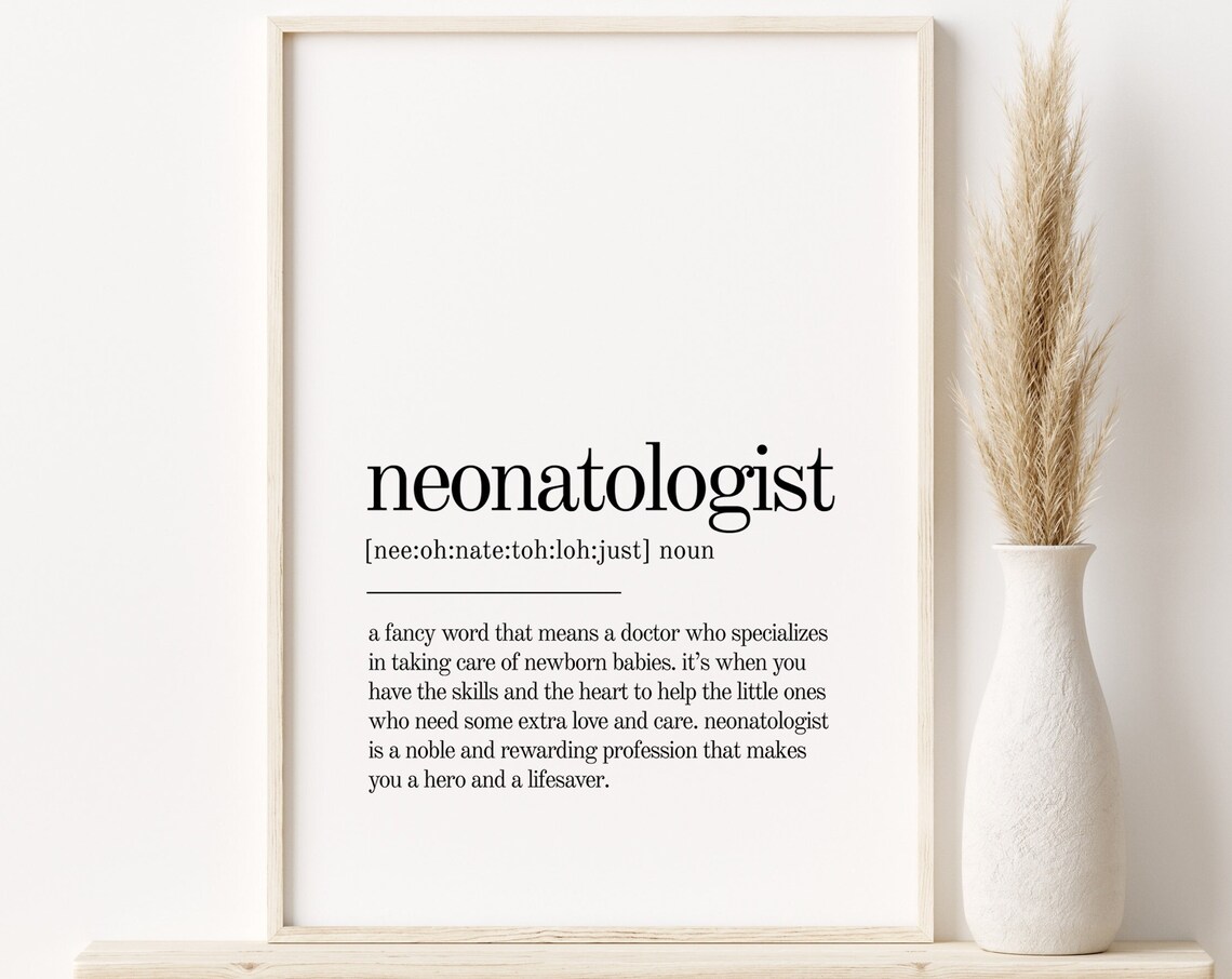 Neonatologist Definition Minimalist Modern Art Print
