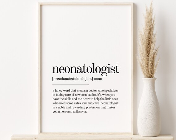 Neonatologist Definition Minimalist Modern Art Print