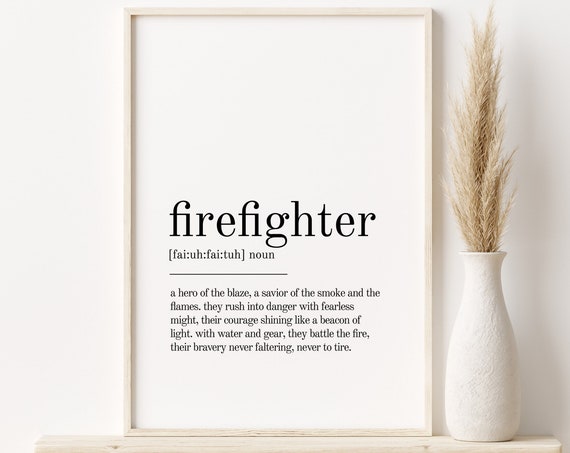 Firefighter Definition Personalized Art Print