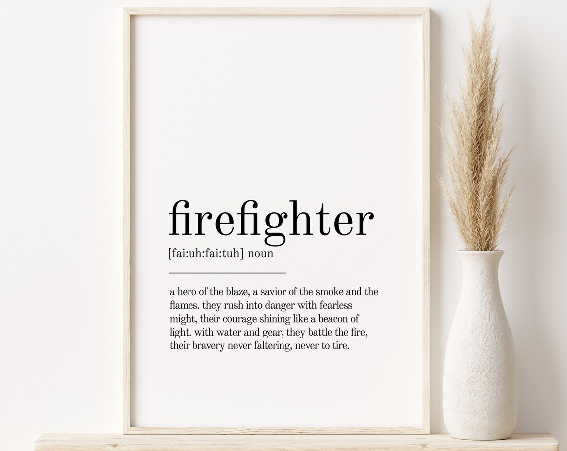 Firefighter Definition Personalized Art Print