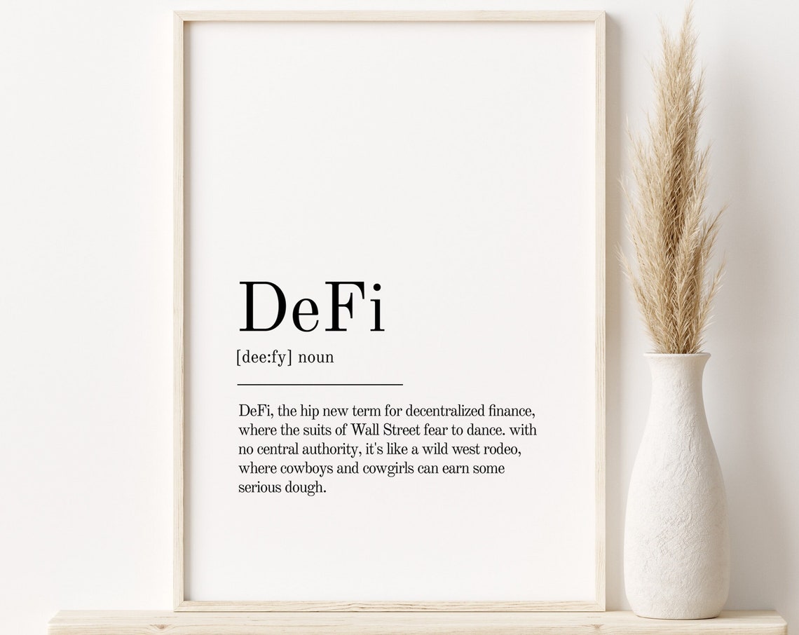 DeFi Decentralized Finance Definition Minimalist Crypto Poster