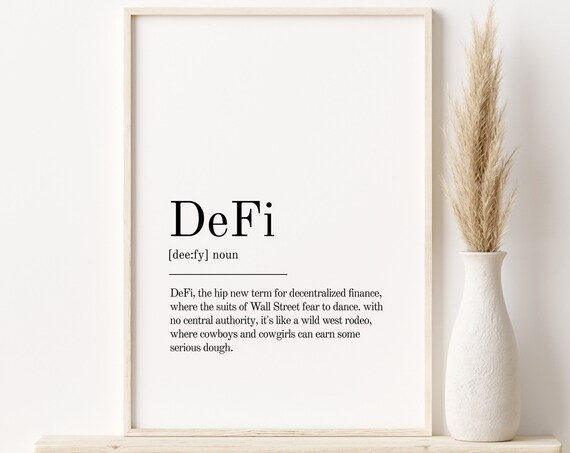 DeFi Decentralized Finance Definition Minimalist Crypto Poster