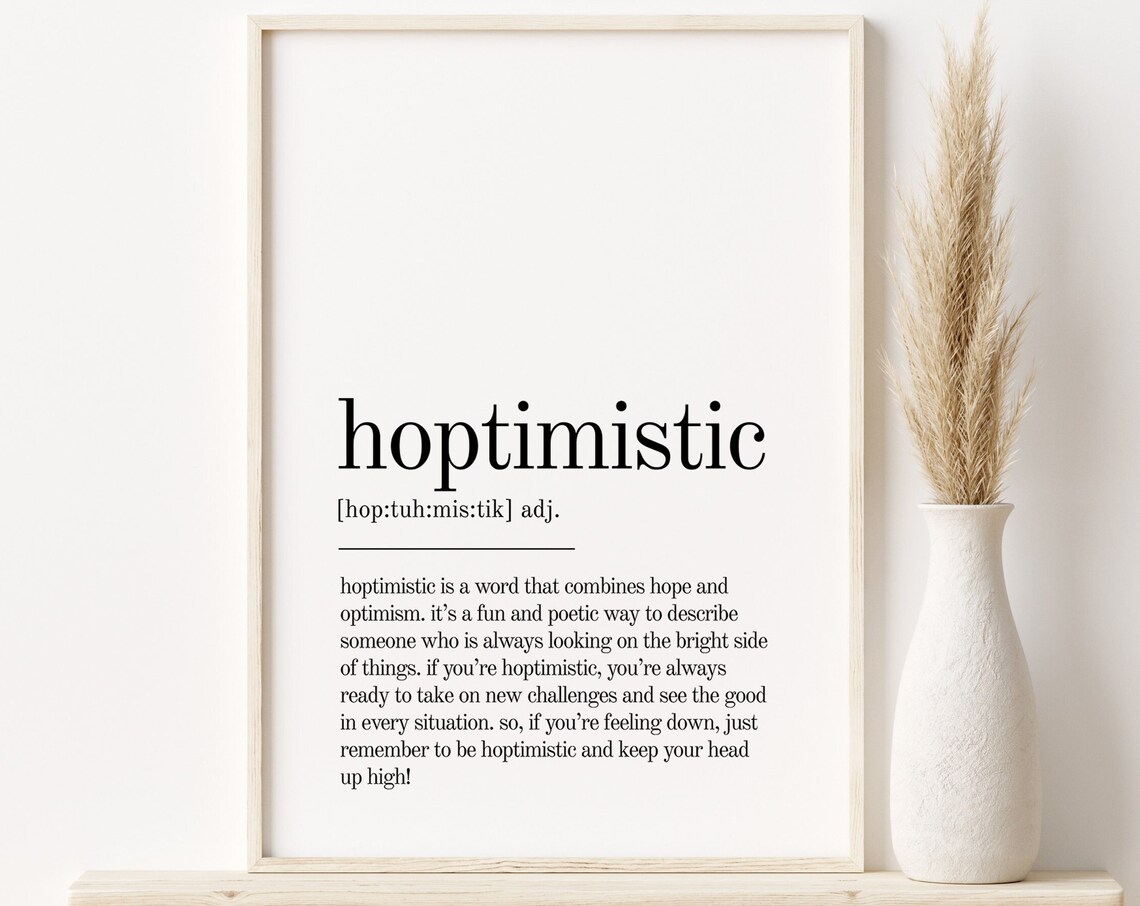 Hoptimistic Definition Art Print, Personalized Gift