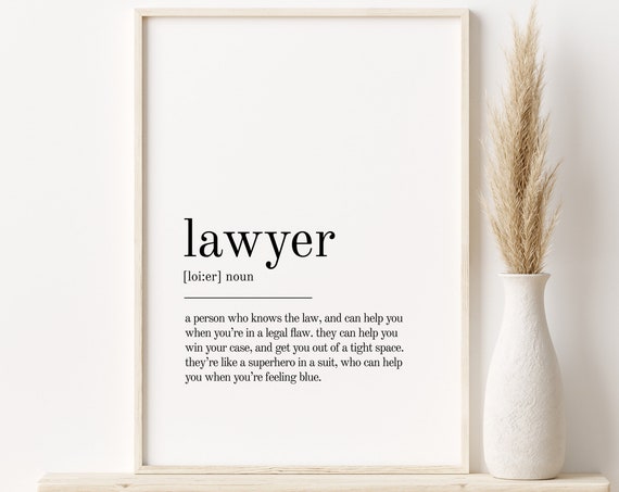 Lawyer Definition Personalized Wall Art Print