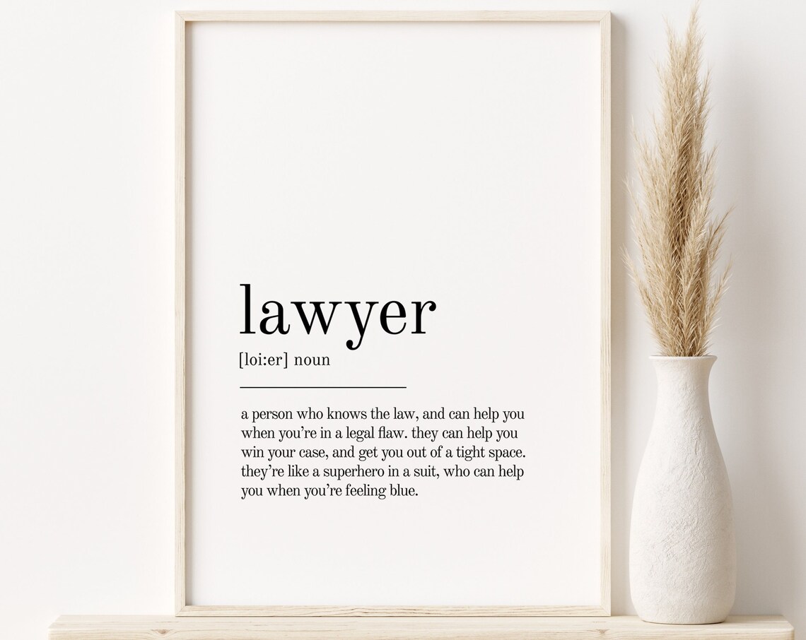 Lawyer Definition Personalized Wall Art Print