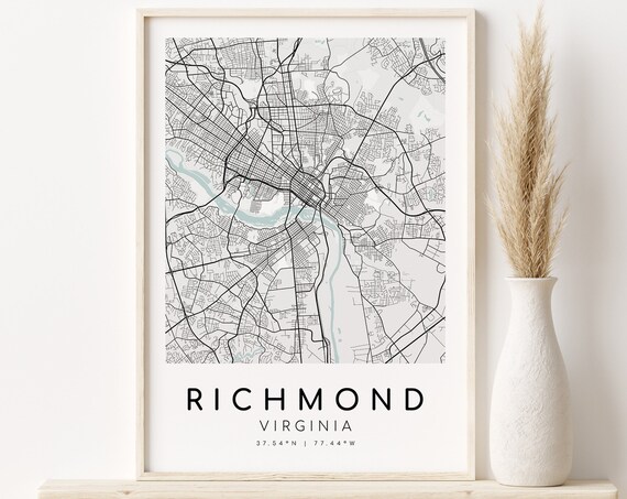 Richmond Virginia Minimalist Map Art Print