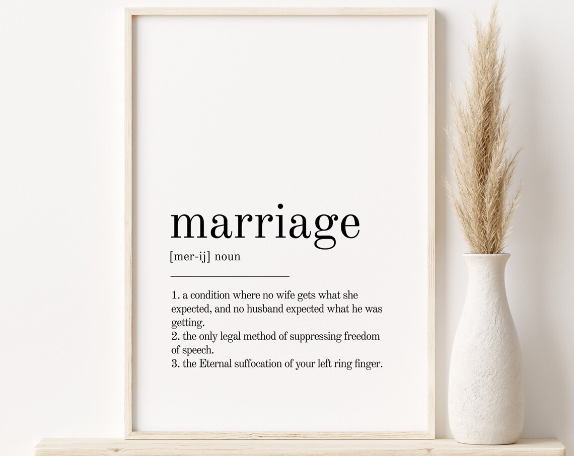 Marriage Definition Minimalist Quote Art Print