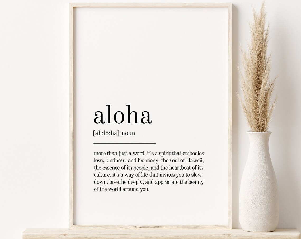 Aloha Definition Art Print, Minimalist Quote Decor - Image 5