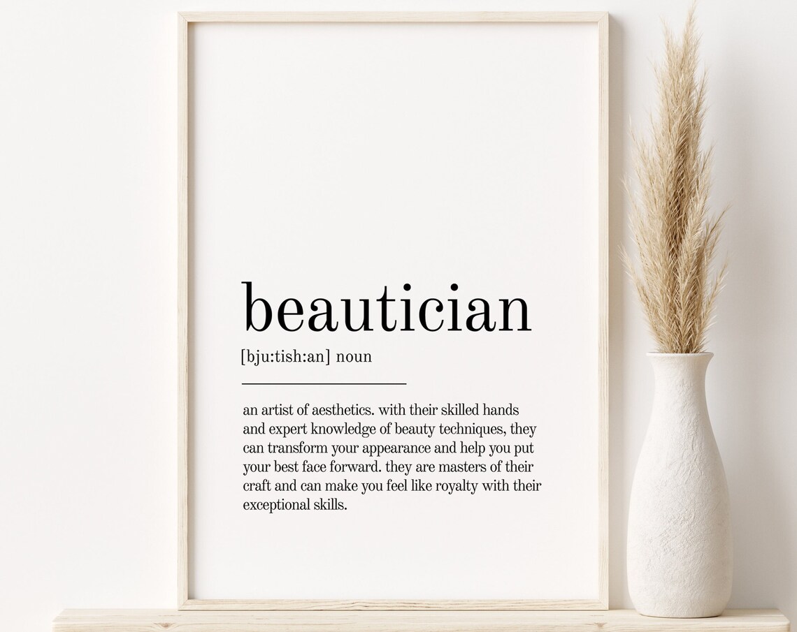 Beautician Definition Typography Salon Appreciation Gift Poster