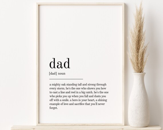 Dad Definition Dictionary Typography Mighty Oak Fathers Day Poster