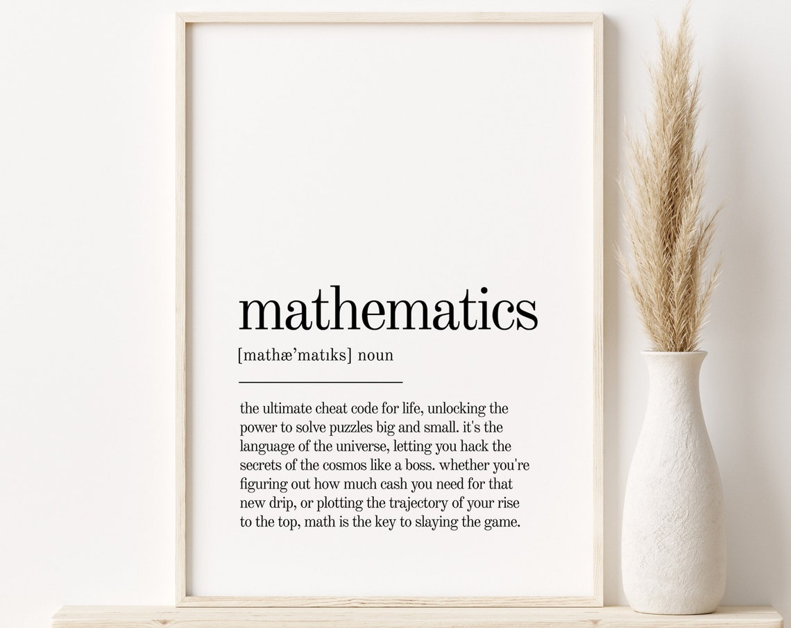 Mathematics Definition Fun Nerdy Typography Classroom Poster