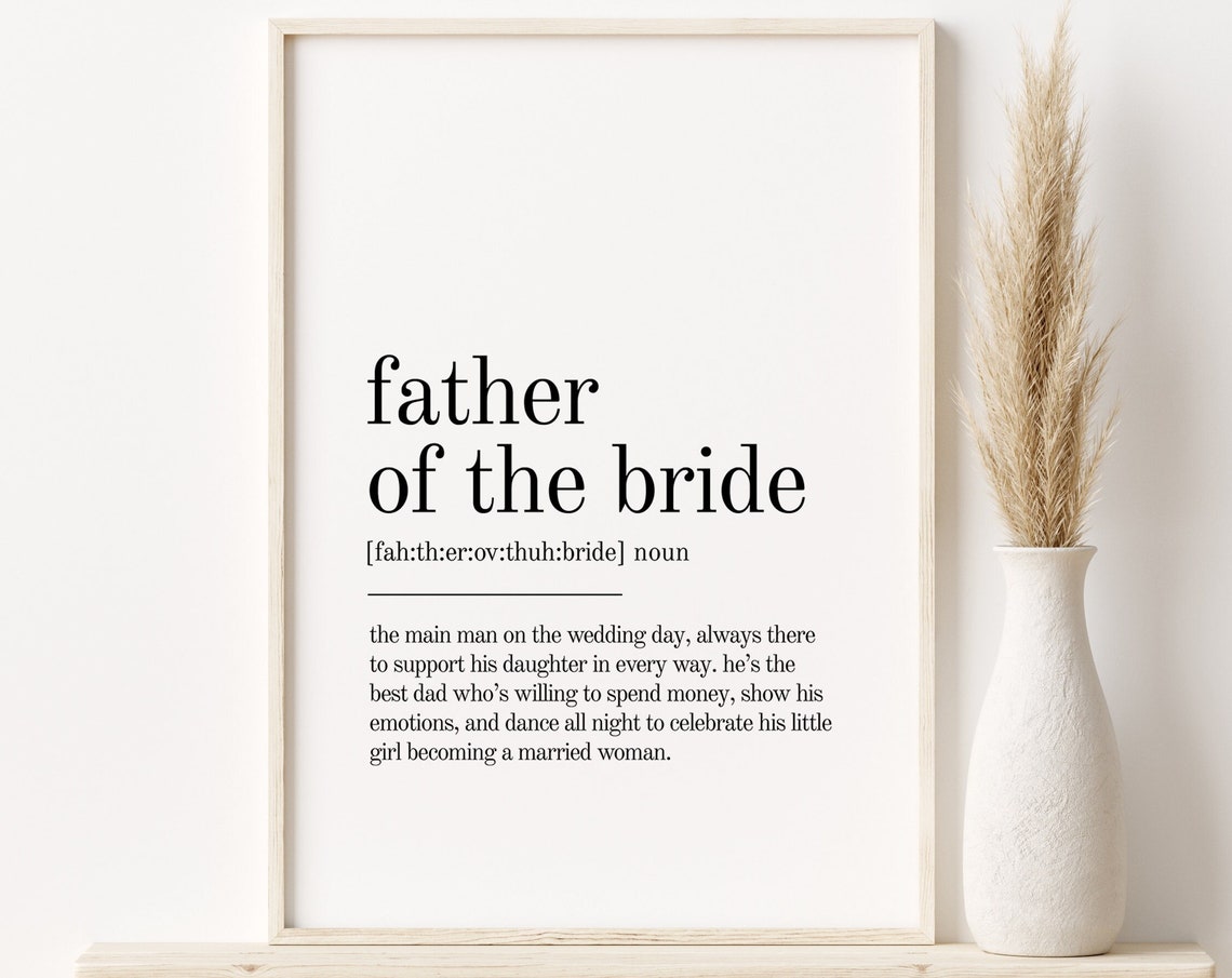 Father Of The Bride Minimalist Art Print