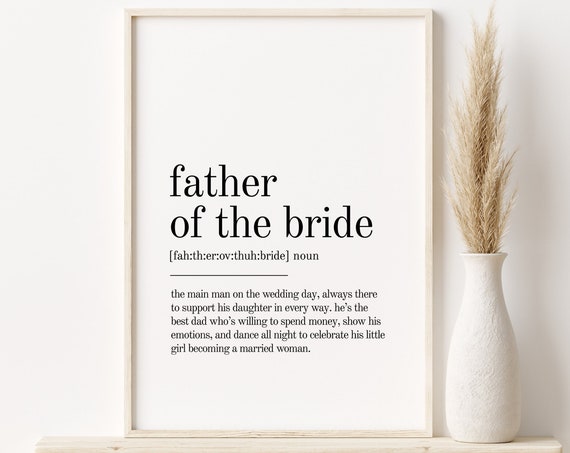 Father Of The Bride Minimalist Art Print