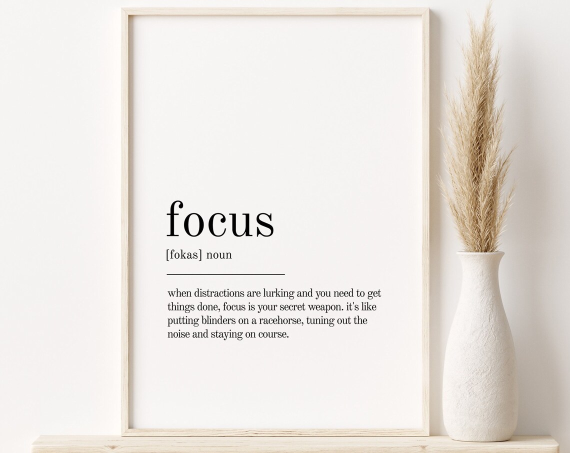 Focus Definition Print, Minimalist Modern Art Print