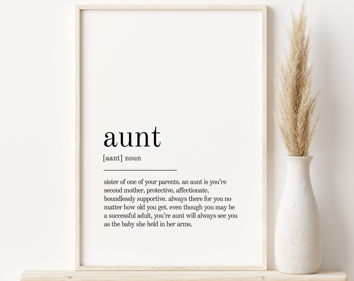 Aunt Definition Quote Print, Office Wall Decor