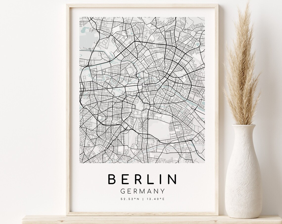 Berlin Germany City Map Poster, Minimalist Travel Poster