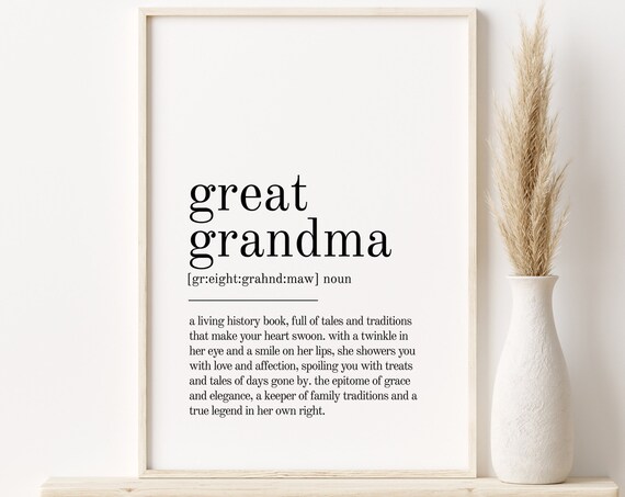 Great Grandma Definition, Minimalist Poster