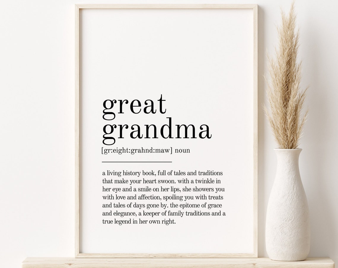 Great Grandma Definition, Minimalist Poster