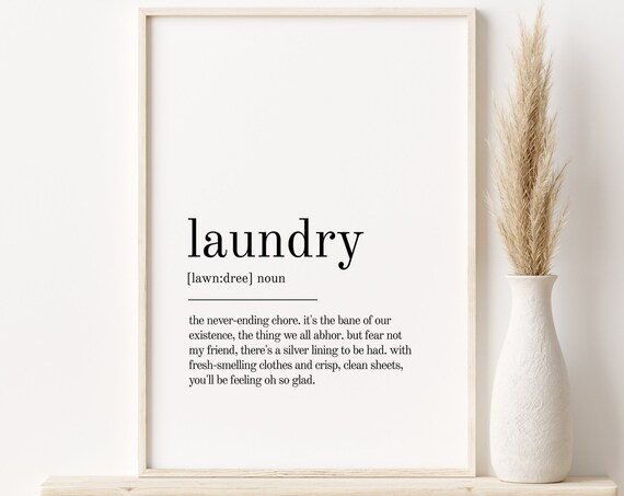 Laundry Room Definition Funny Minimalist Typography Decor Poster
