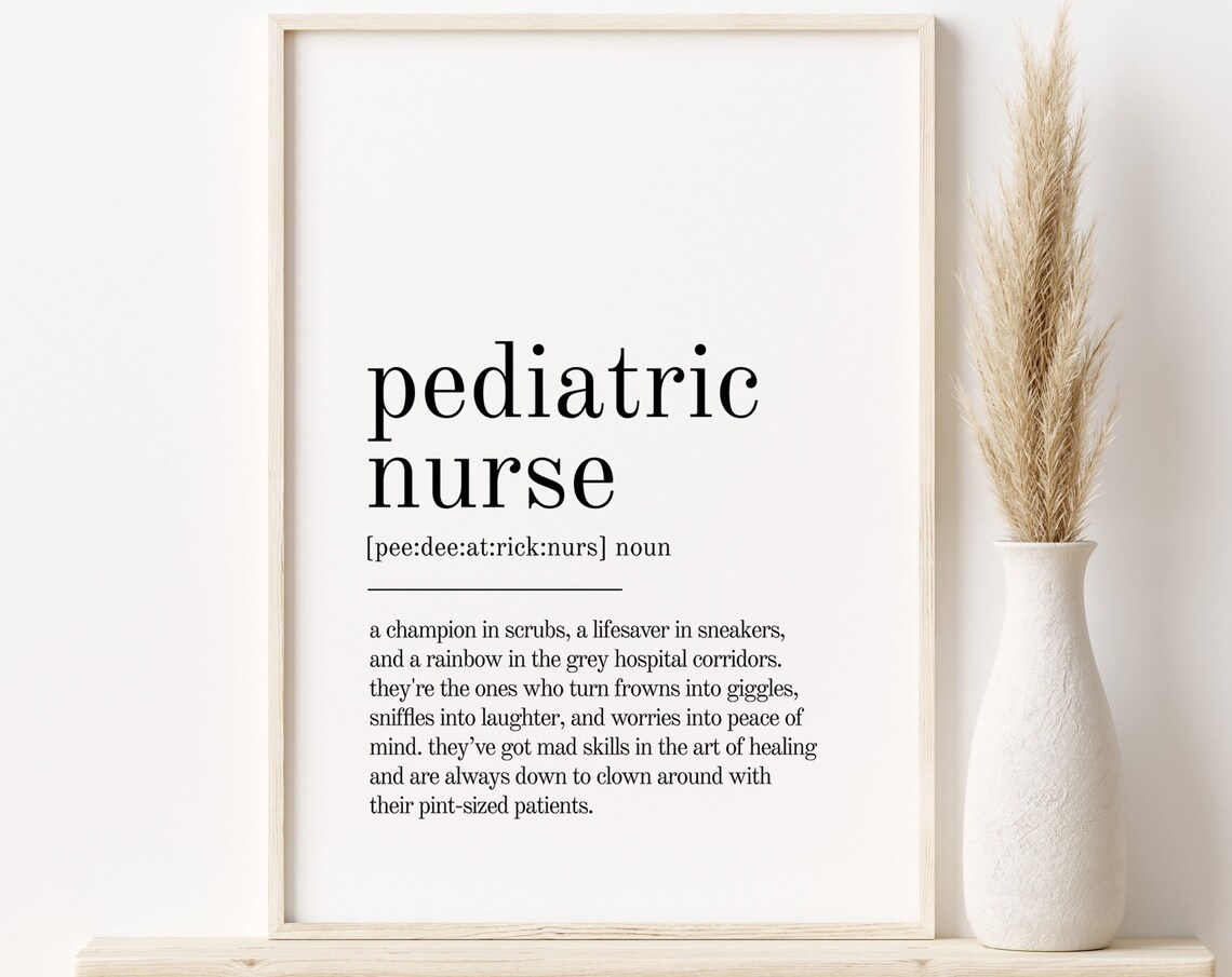 Pediatric Nurse Definition Art Print, Personalized Gift