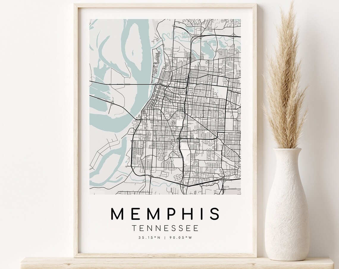 Memphis Tennessee City Map Minimalist Art Print