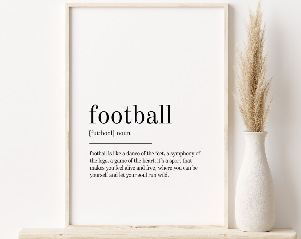 Football Definition Minimalist Art Print, Modern