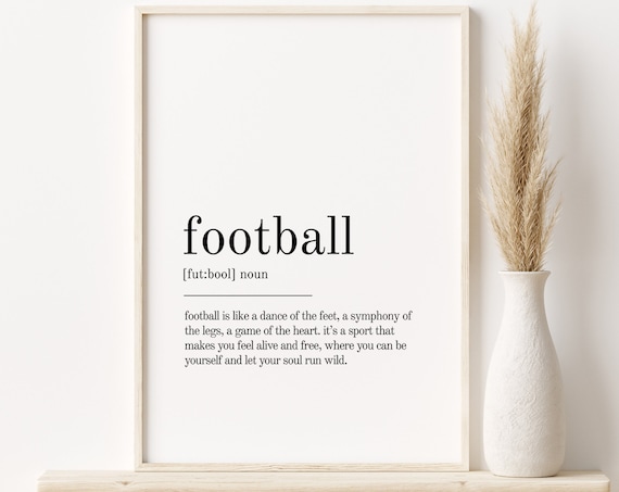 Football Definition Minimalist Art Print, Modern