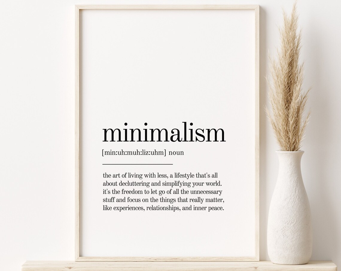 Minimalism Definition Art Print, Office Wall Decor